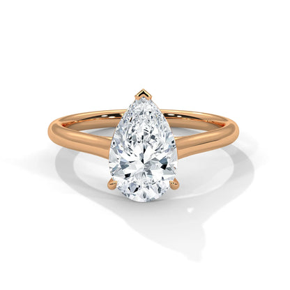 2.0ct Pear Cut Moissanite Solitaire Ring 925 Sterling Silver Classic Engagement Band