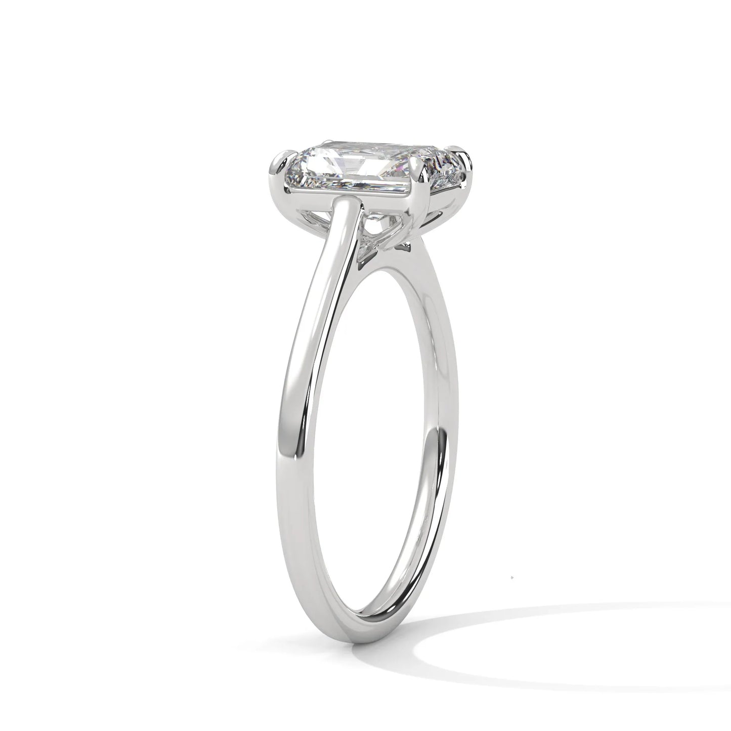 2.0ct emerald cut moissanite solitaire ring 925 sterling silver classic engagement band