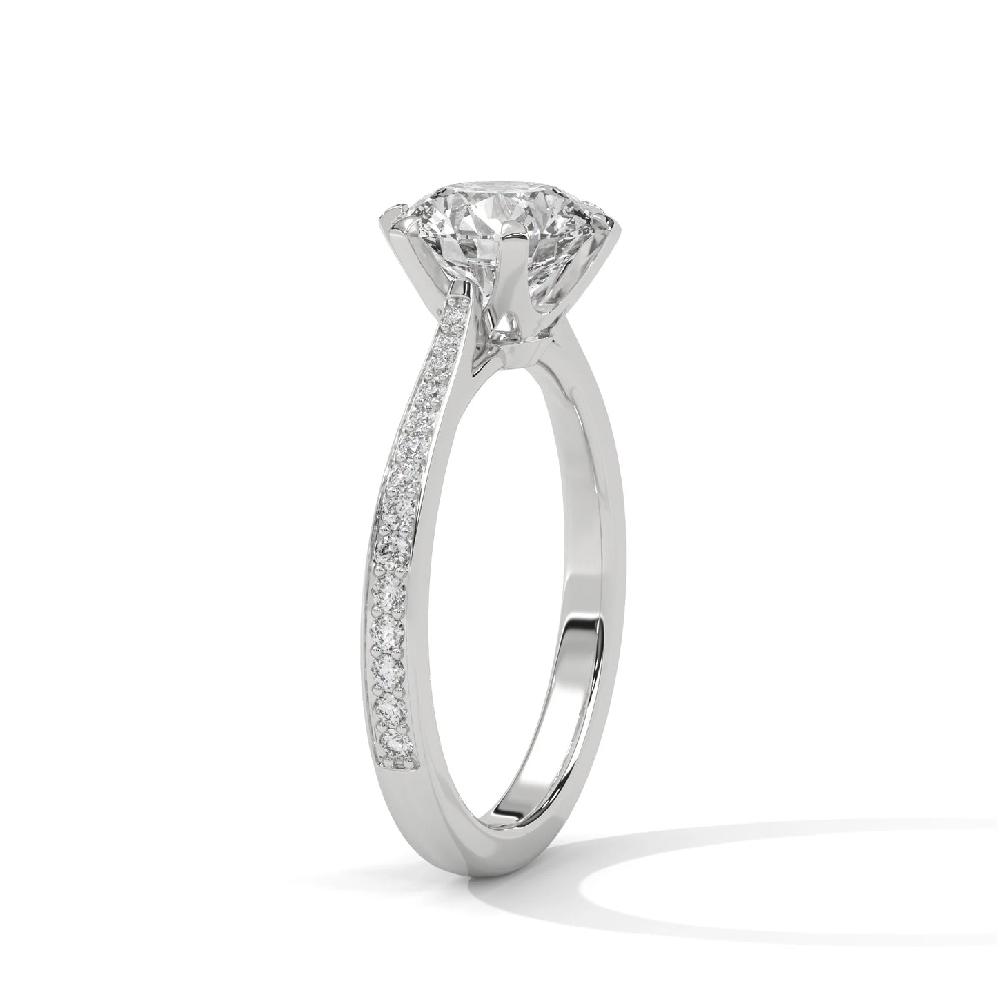 round brilliant cut 2.0ct moissanite solitaire ring 925 sterling silver pave engagement band