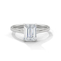 2.0ct Emerald Cut Moissanite Solitaire Ring 925 Sterling Silver Classic Engagement Band