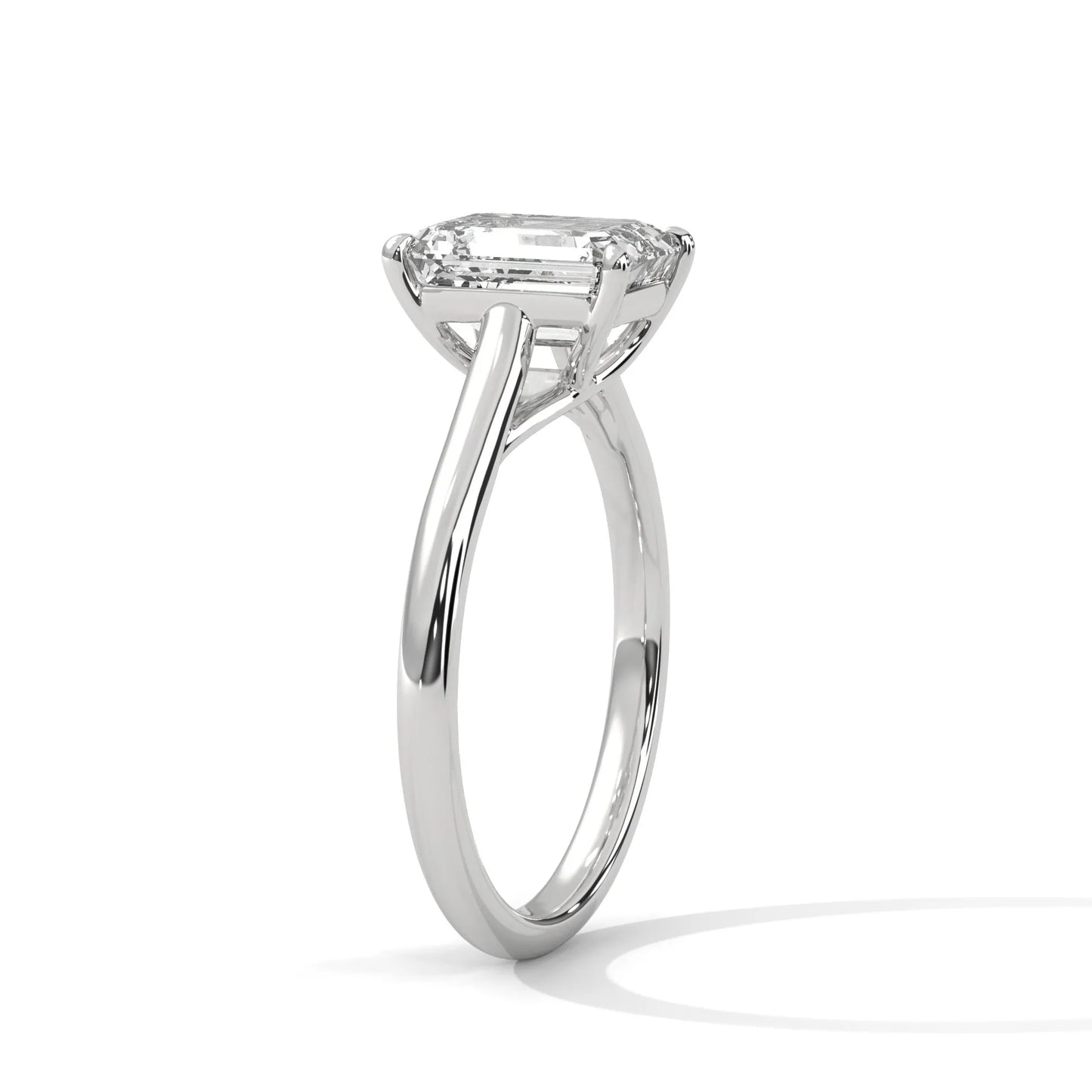 2.0ct emerald cut moissanite solitaire ring 925 sterling silver classic engagement band