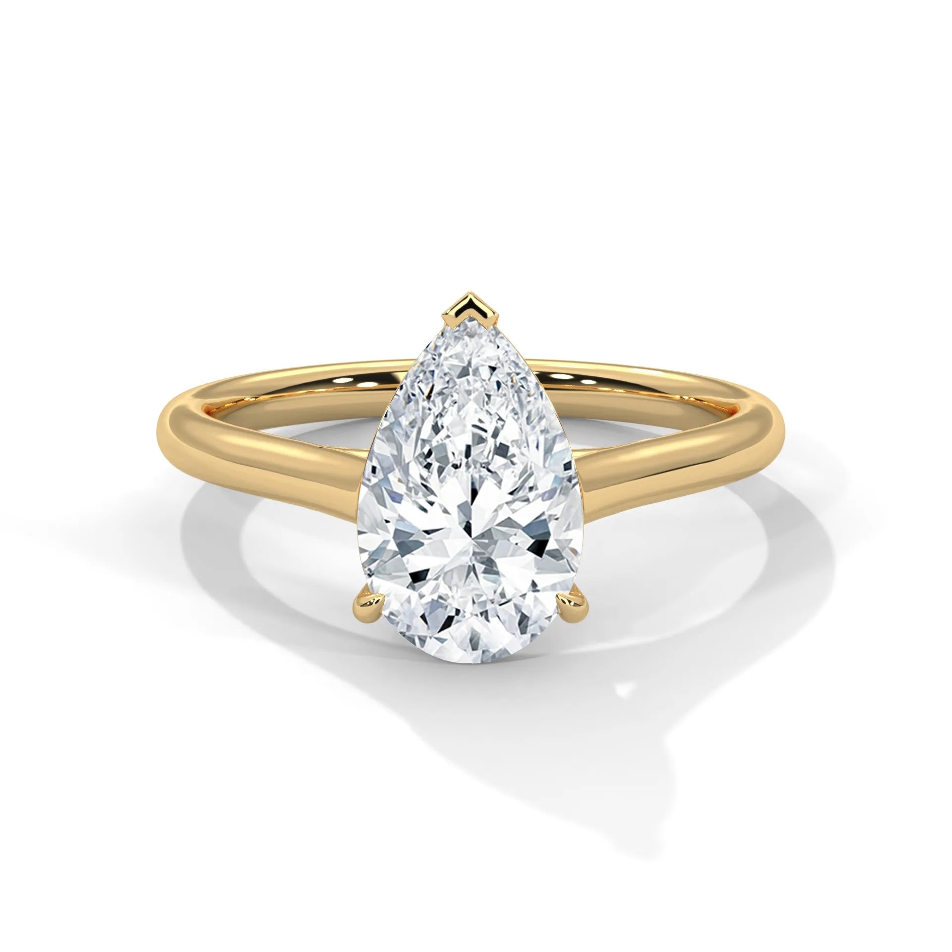 2.0ct Pear Cut Moissanite Solitaire Ring 925 Sterling Silver Classic Engagement Band