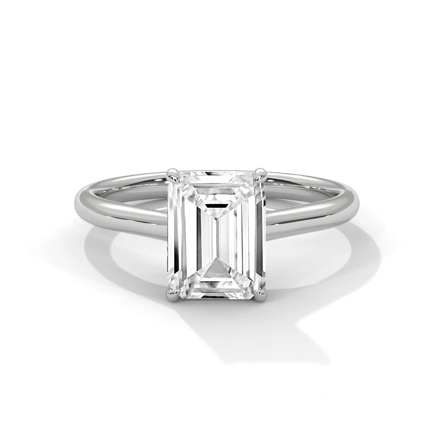 2.0ct emerald cut moissanite solitaire ring 925 sterling silver classic engagement band