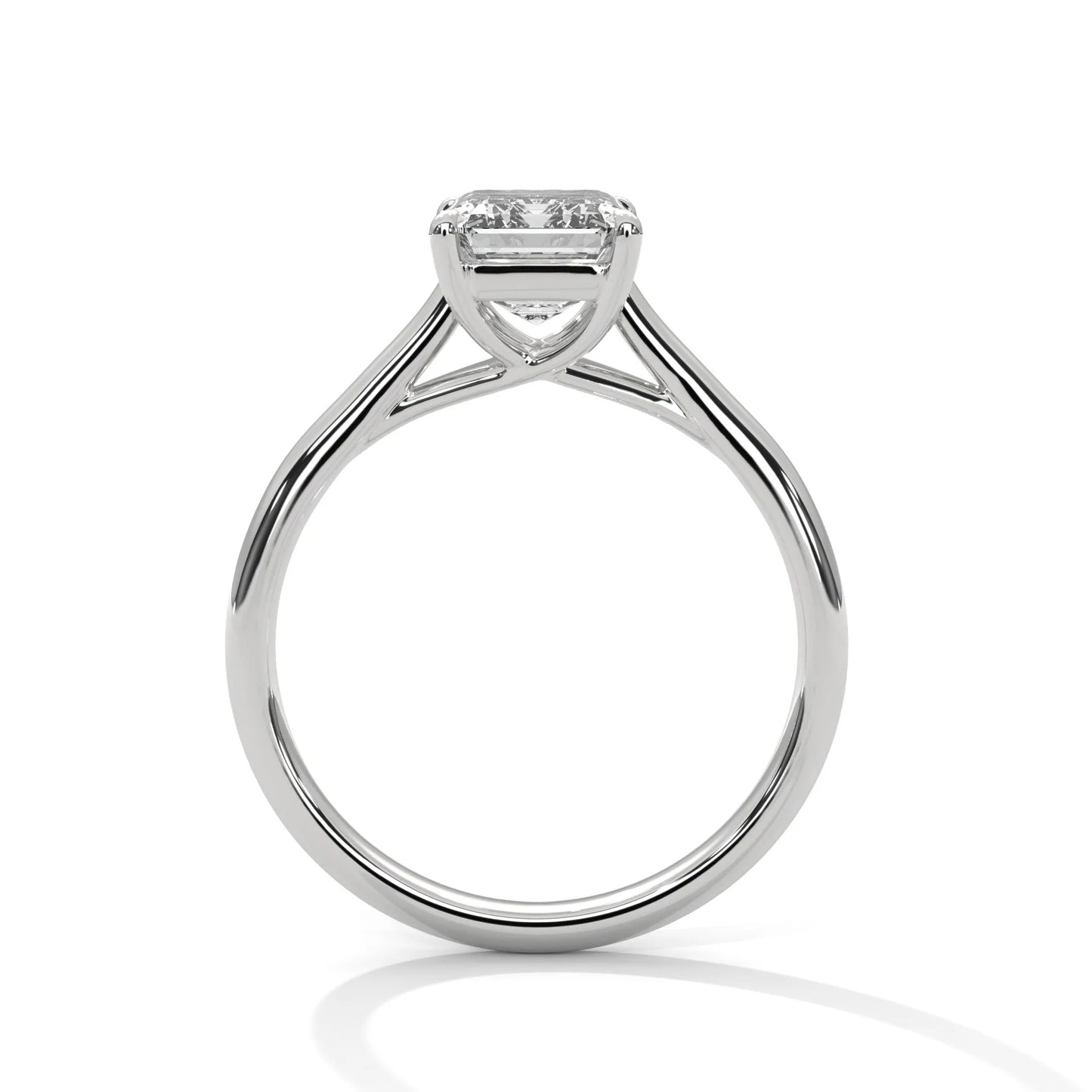2.0ct emerald cut moissanite solitaire ring 925 sterling silver classic engagement band