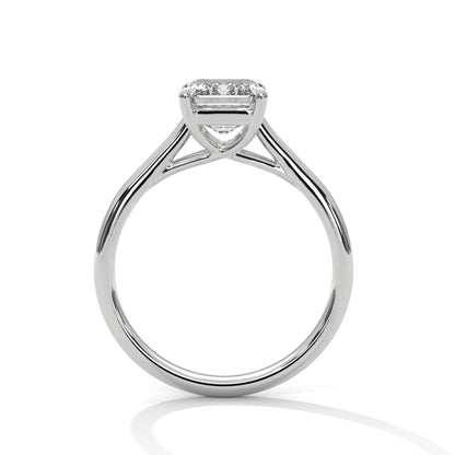 2.0ct Emerald Cut Moissanite Solitaire Ring 925 Sterling Silver Classic Engagement Band