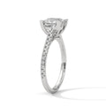 2.0ct Princess Cut Moissanite Solitaire Ring with Pave Set Band 925 Sterling Silver