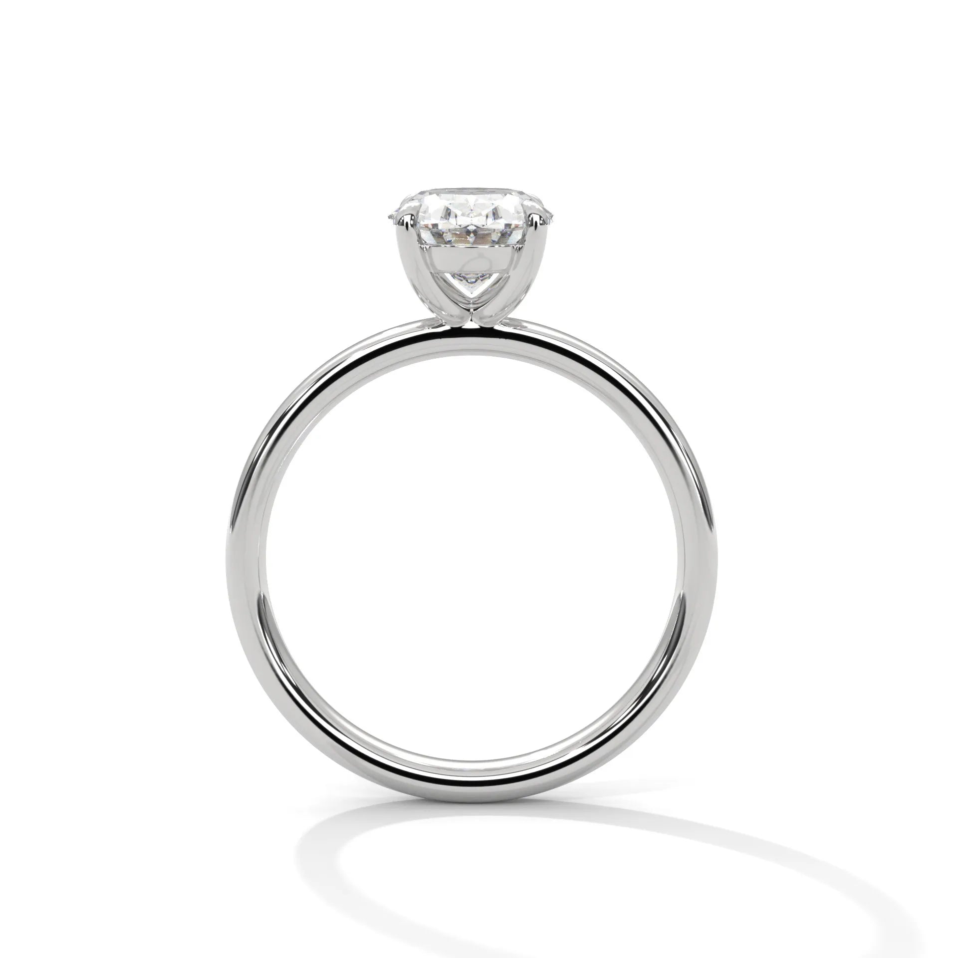1.67ct Oval Cut Moissanite Solitaire Ring 925 Sterling Silver Classic Engagement Band