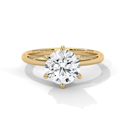 2.0ct Round Brilliant Cut Moissanite Solitaire Ring 925 Sterling Silver Classic Engagement Band