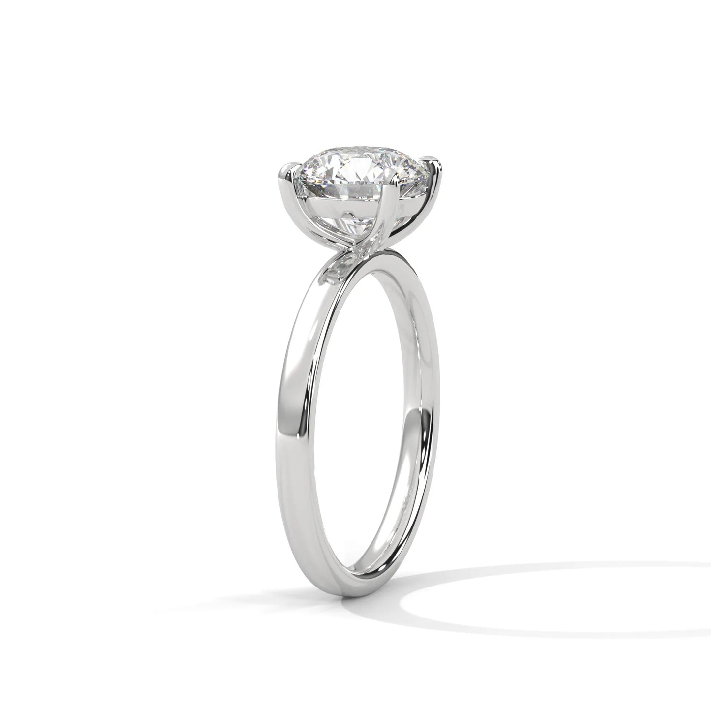 2.0ct round brilliant cut moissanite solitaire ring 925 sterling silver classic 4-prong engagement band