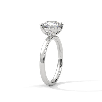 2.0ct Round Brilliant Cut Moissanite Solitaire Ring 925 Sterling Silver Classic 4-Prong Engagement Band