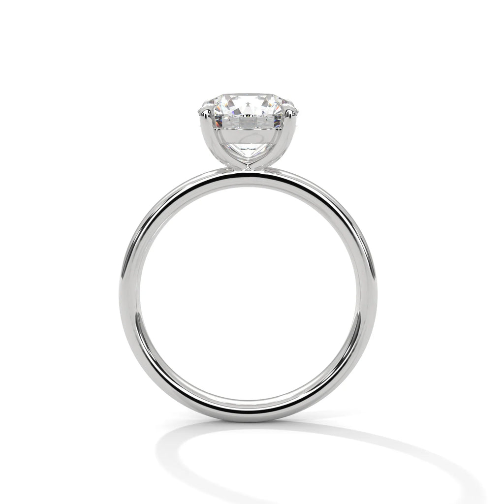 2.0ct Round Brilliant Cut Moissanite Solitaire Ring 925 Sterling Silver Classic 4-Prong Engagement Band