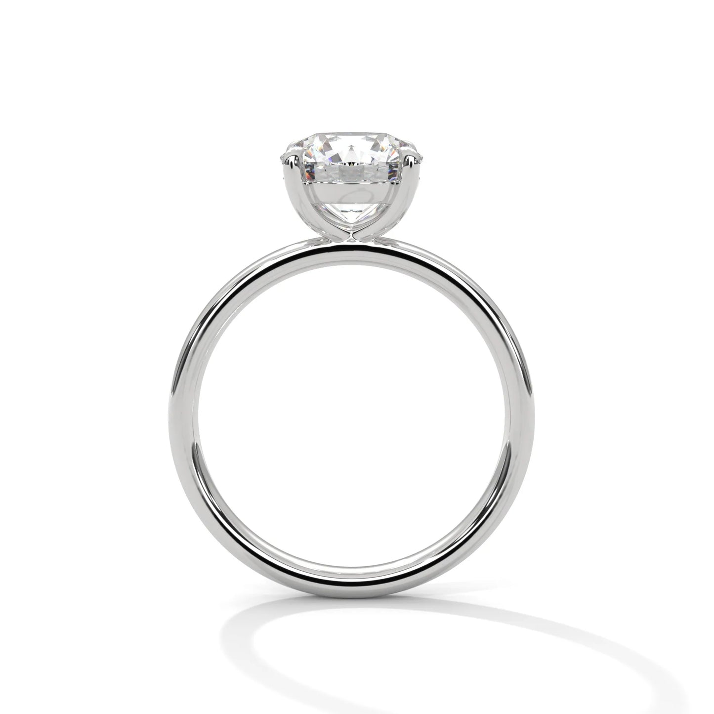 2.0ct round brilliant cut moissanite solitaire ring 925 sterling silver classic 4-prong engagement band
