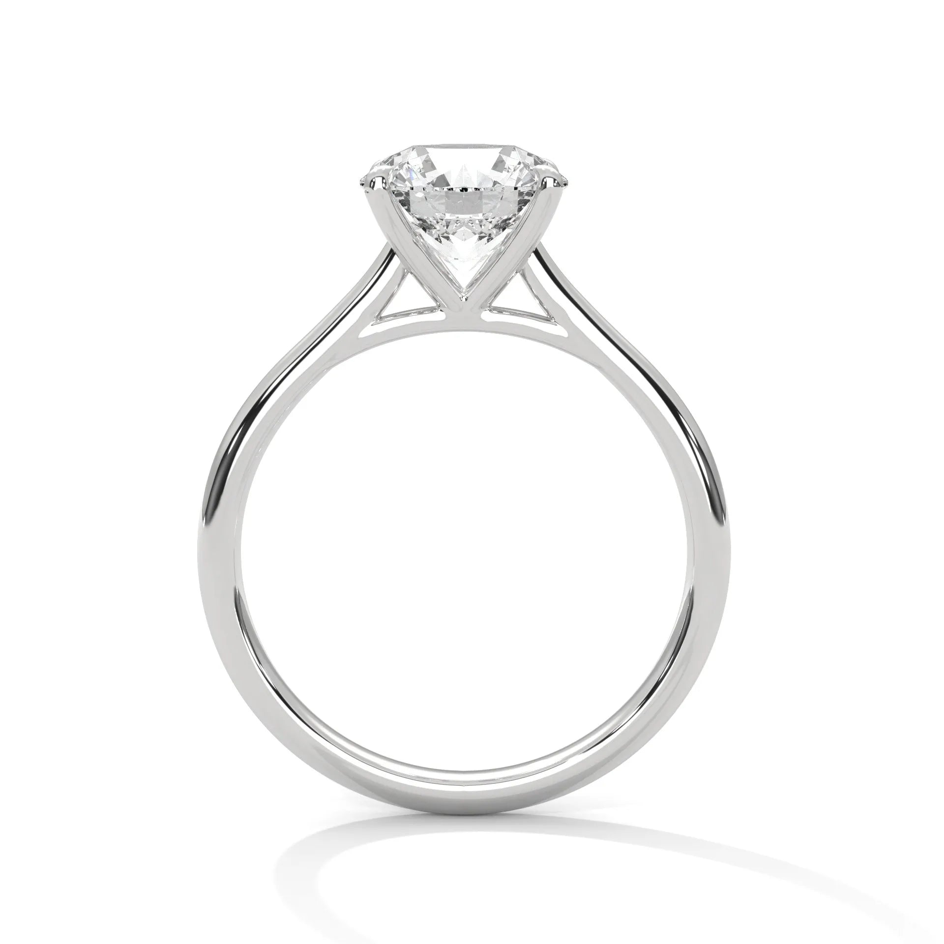 2.0ct Round Brilliant Cut Moissanite Solitaire Ring 925 Sterling Silver Classic Engagement Band