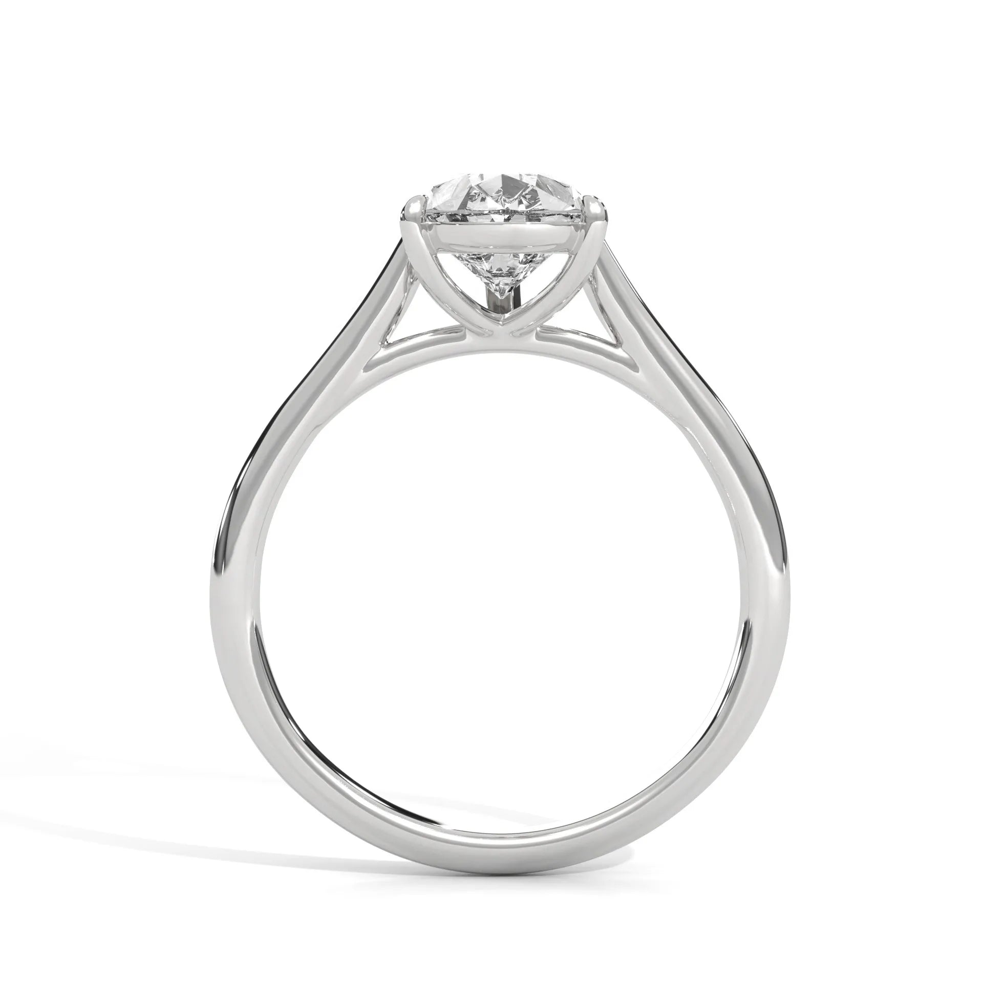 2.0ct Pear Cut Moissanite Solitaire Ring 925 Sterling Silver Classic Engagement Band