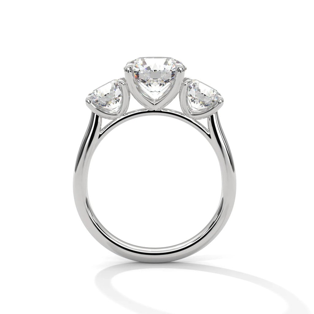 2.0ct Round Brilliant Cut Moissanite 3-Stone Engagement Ring 925 Sterling Silver