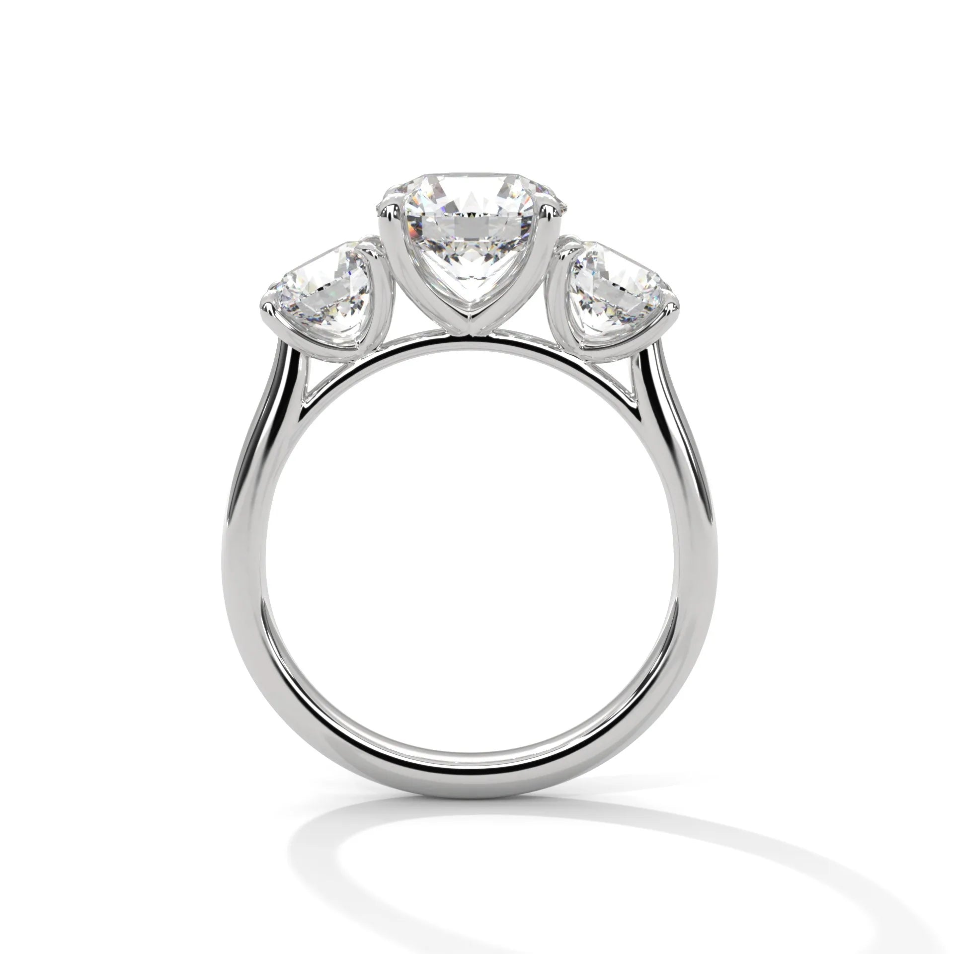 2.0ct Round Brilliant Cut Moissanite 3-Stone Engagement Ring 925 Sterling Silver