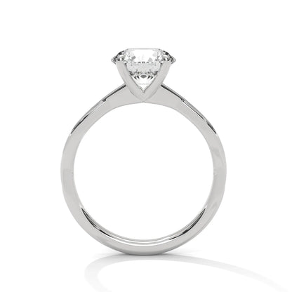 2.0ct Round Brilliant Cut Moissanite Solitaire Ring with Twist Band 925 Sterling Silver